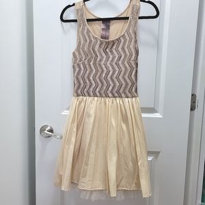 Sequin chevron and pleated dress